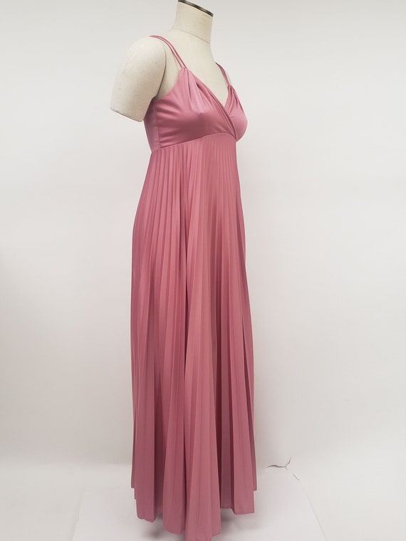 70s maxi dress XS S - vintage prom dress -  slip … - image 3