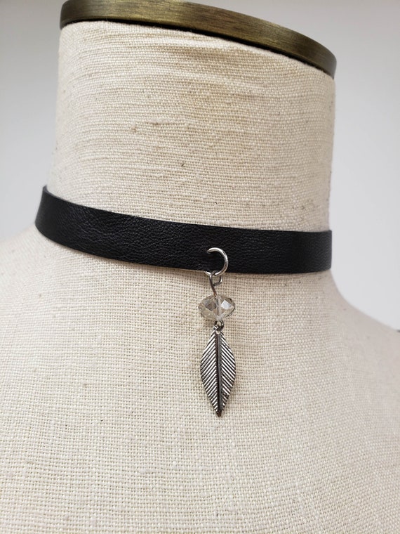 Leather online band necklace