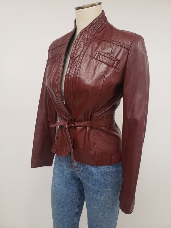 Cleaned leather- 70s vintage leather jacket Small… - image 8