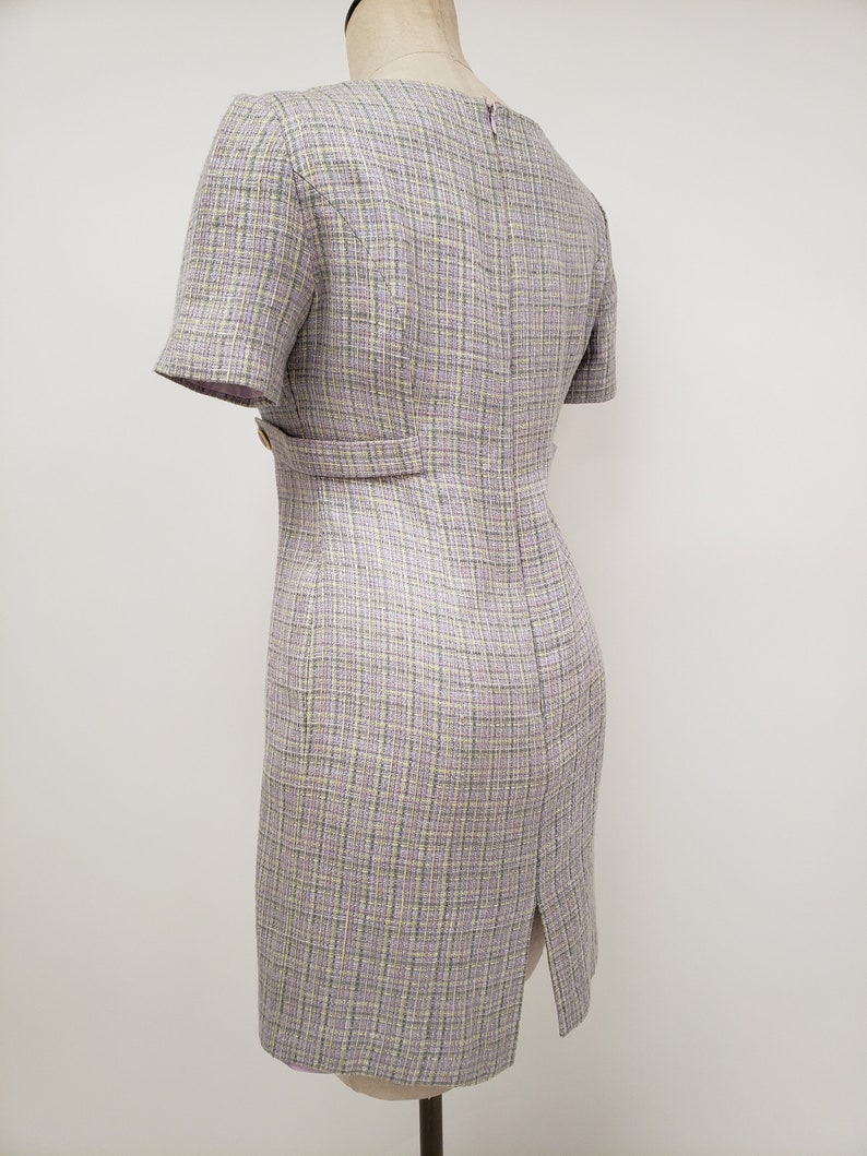 4. pastel Mini dress Size  small tweed 90s Vintage--Lavender /& Sage