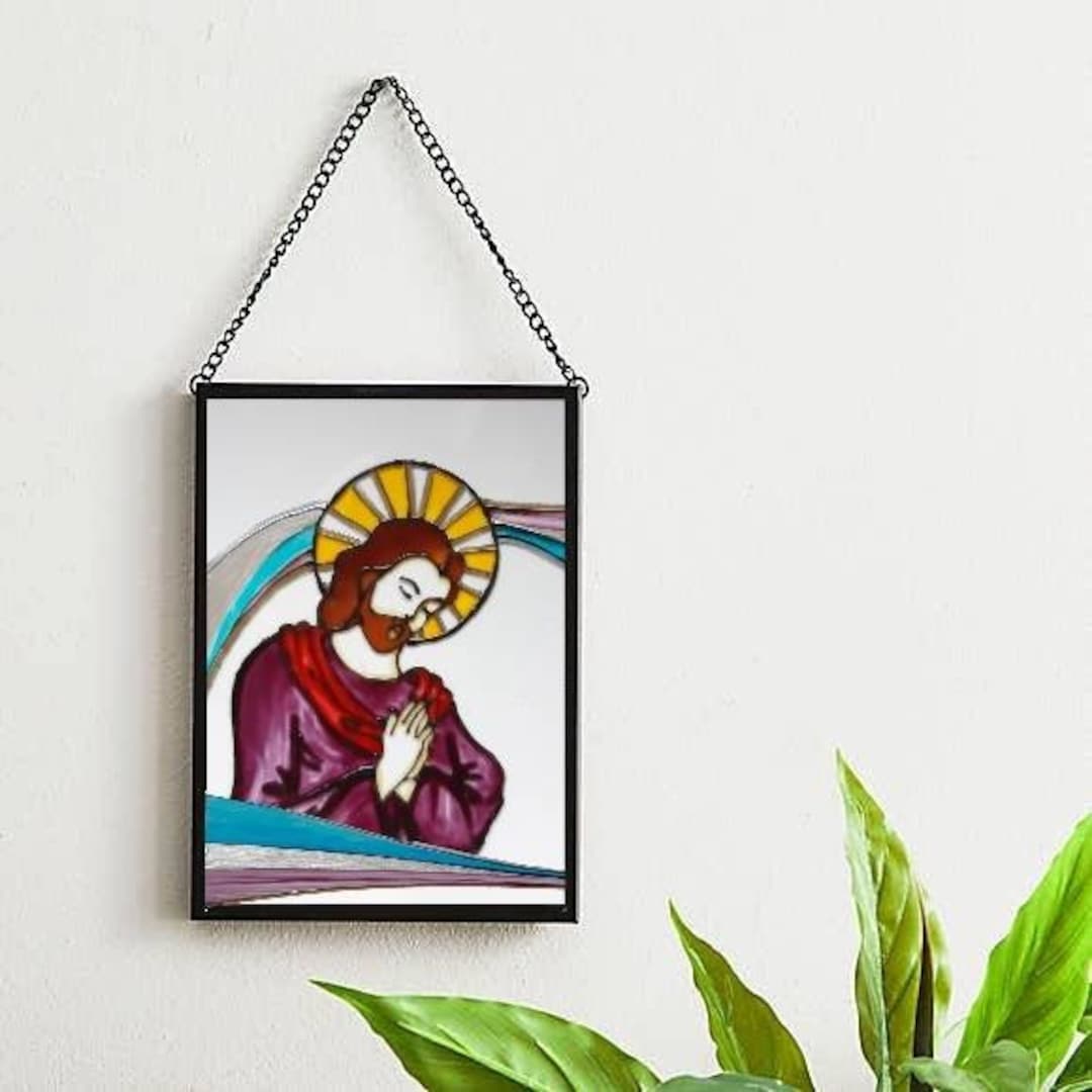 Jesus Christ Glass Painting, Christmas Gift, Jesus Art, Christian Gift