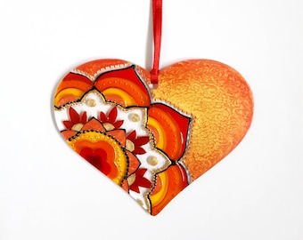 Mandala Heart Suncatcher, Mother's Day gift, memorial gift, mothers day gift, Mandala Acrylic perspex, personalised gift