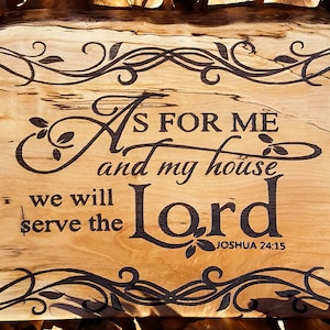 Scripture Wall Art or Custom Bible Verse Sign as a Pastor Gift, Joshua 24 15, As for Me and My House, We will Serve the Lord