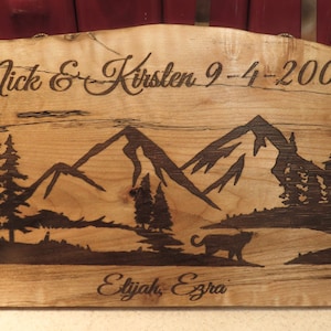 Custom, Laser Engraved, Family Name Sign, Wood Wall Art