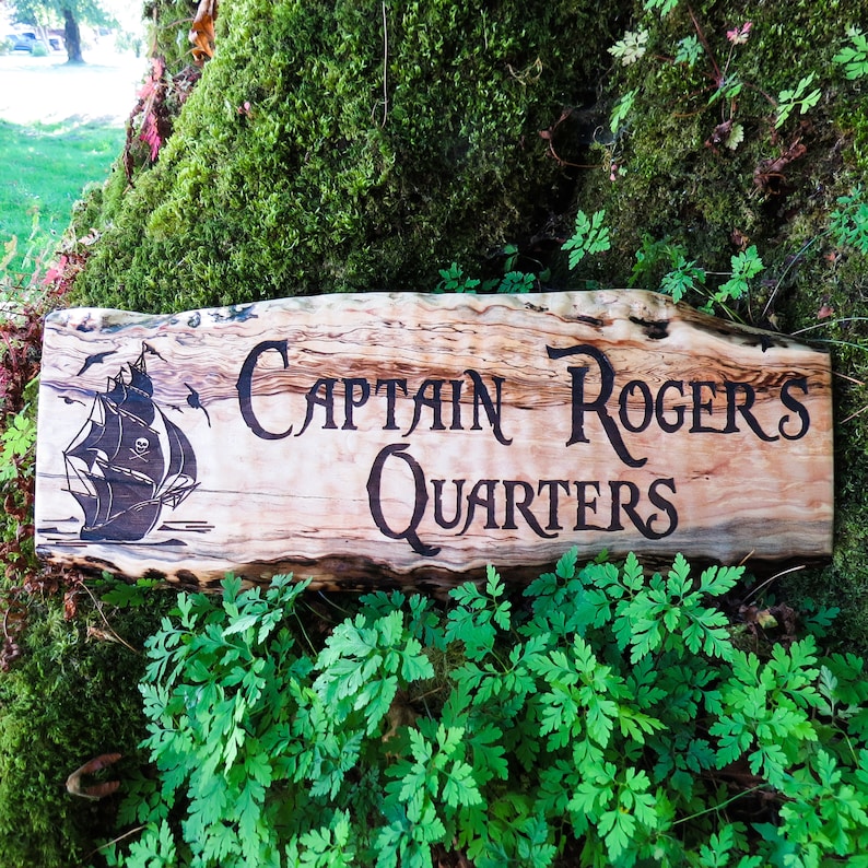 Quarter Sign Lettering Personalized Pirate Sign - Engraved Captain's Quarters Nursery Decor - Etsy