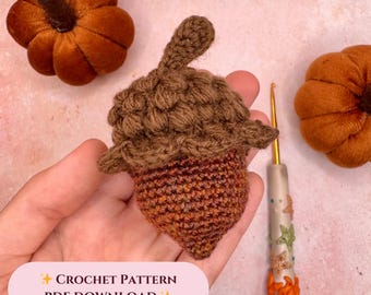 Modèle de gland au crochet, tutoriel automne automne forêt (modèle PDF)