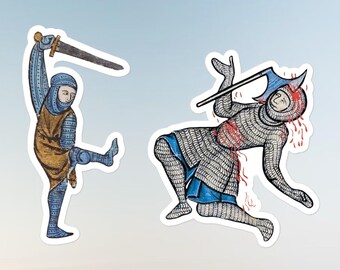 Funny Medieval knights stickers, Medieval art history