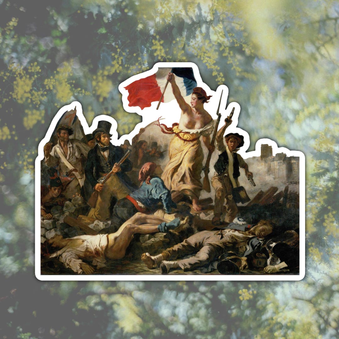 Revolutionary Sticker French Revolution Sticker by Eugène Delacroix, Liberty Leading the ...