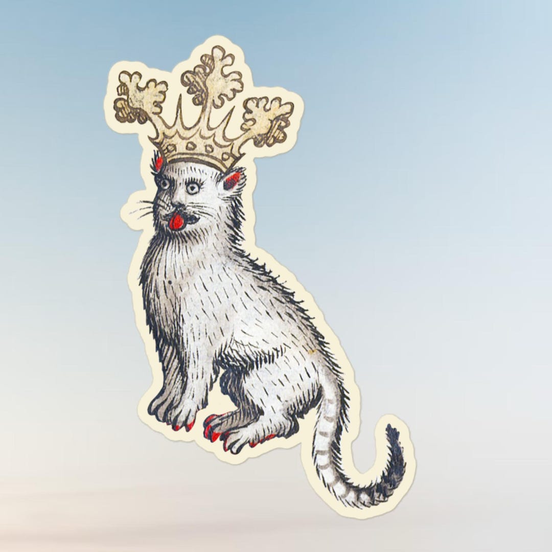 Medieval Funny Cat Sticker - Etsy