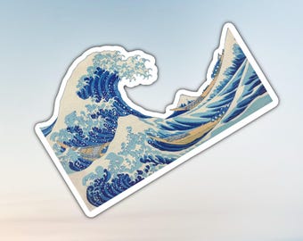 De grote golf van Kanagawa door Hokusai sticker waterfles
