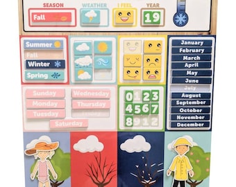 My First Daily Magnetic Learning Calendar for Kids| Magnetic Calendar for Fridge| Preschool Education