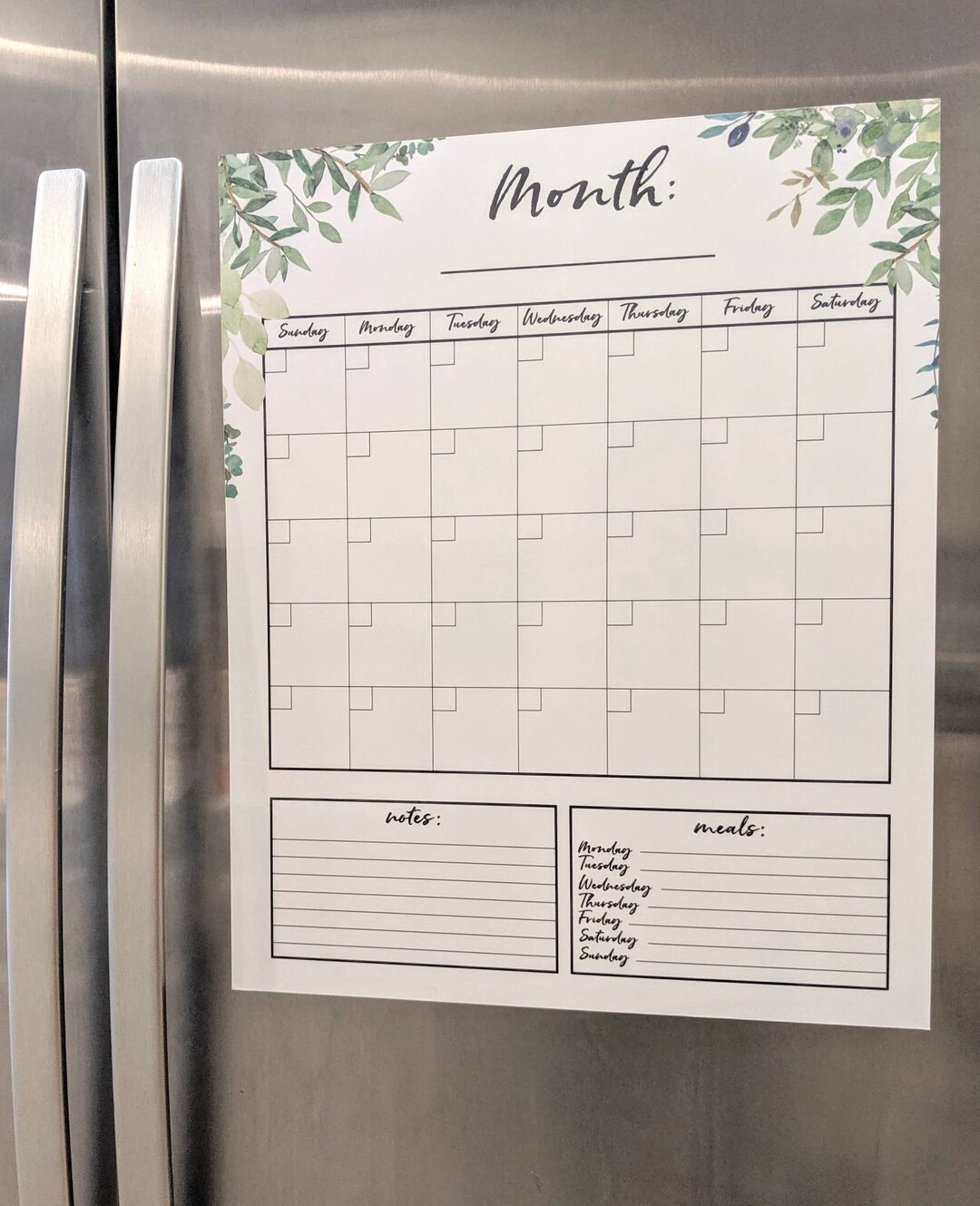 Dry Erase Whiteboard Kitchen Calendar for Fridge Etsy