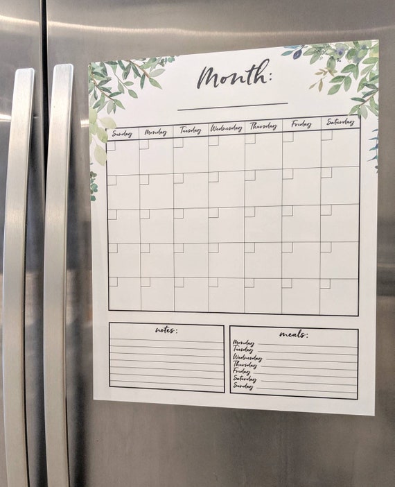 Menu Board for Kitchen - Magnetic Dry Erase Calendar for Fridge,11.5 x  14.8, Menu Board Fridge Calendar, Perfect for Home & Kitchen Planning