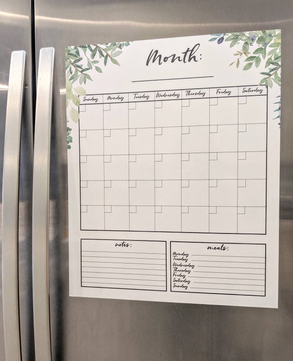 Dry Erase Whiteboard Kitchen Calendar for Fridge, Magnetic Refrigerator Board, Farmhouse Wall Decor, Whiteboard Calendar for Wall 16'x20' - Etsy