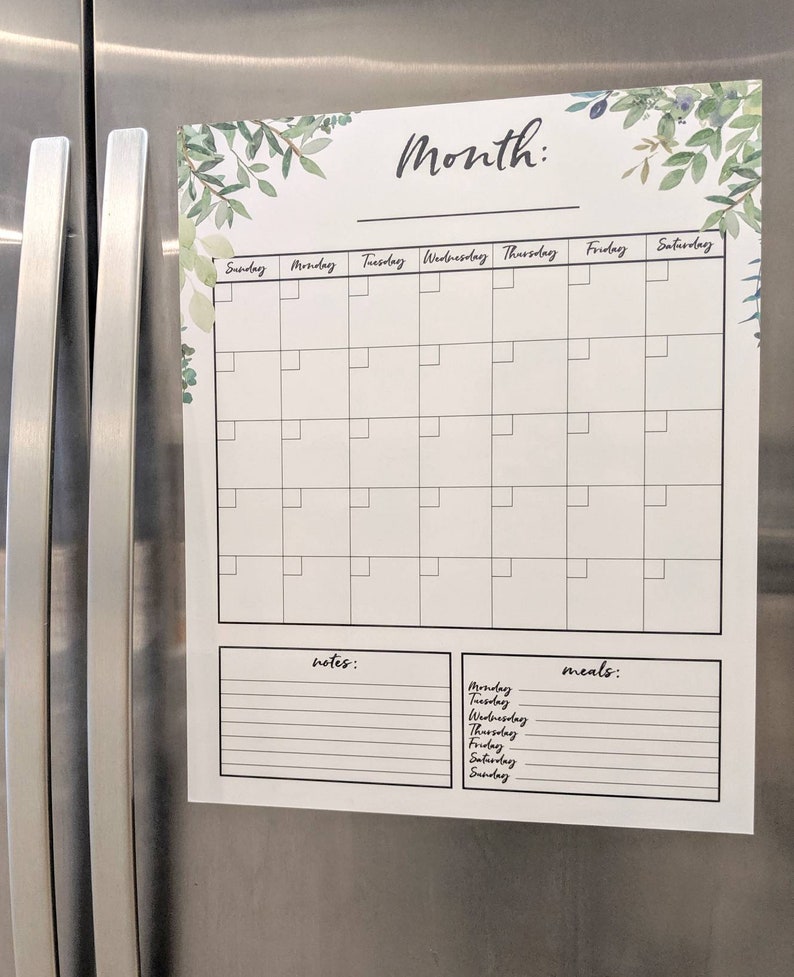 Dry Erase Whiteboard Kitchen Calendar for Fridge Etsy
