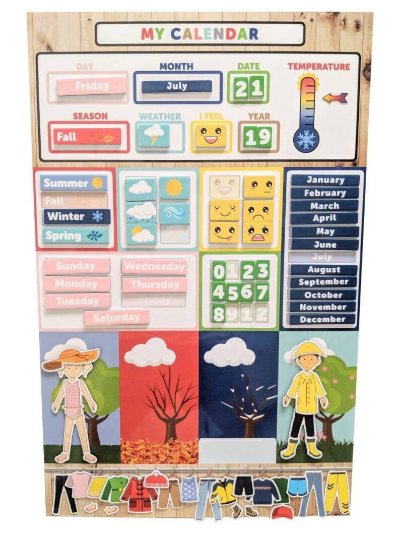 My First Daily Learning Calendar for Kids Etsy