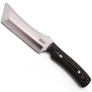 Handmade D2 Steel Hunting Knife: Micarta Handle, Leather Sheath