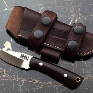 GCS Handmade D2 steel Hunting Knife Micarta Handle Tactical Knife with Right Hand Cross Draw Buffalo Hide leather Sheath GCS 264B