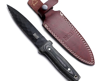 Handmade D2 Steel Hunting Knife: Fixed Blade, Buffalo Leather Sheath