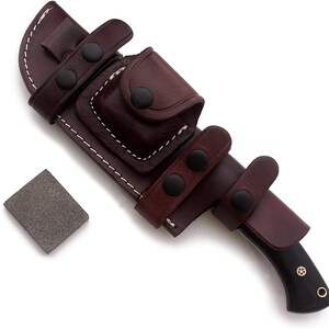 GCS Custom Handmade D2 steel Hunting Knife G10 Handle with Right Hand Scout Carry leather Sheath and Sharpening Stone for Hunting GCS 240 image 4
