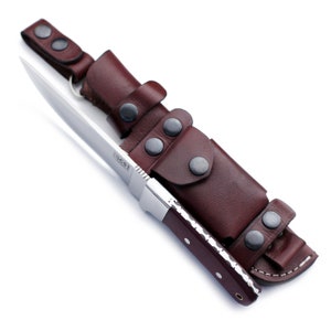Handmade D2 Steel Hunting Knife with Micarta Handle & Leather Sheath