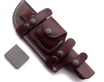 Handcrafted Leather Knife Sheath: Dual Carry, Tactical Military