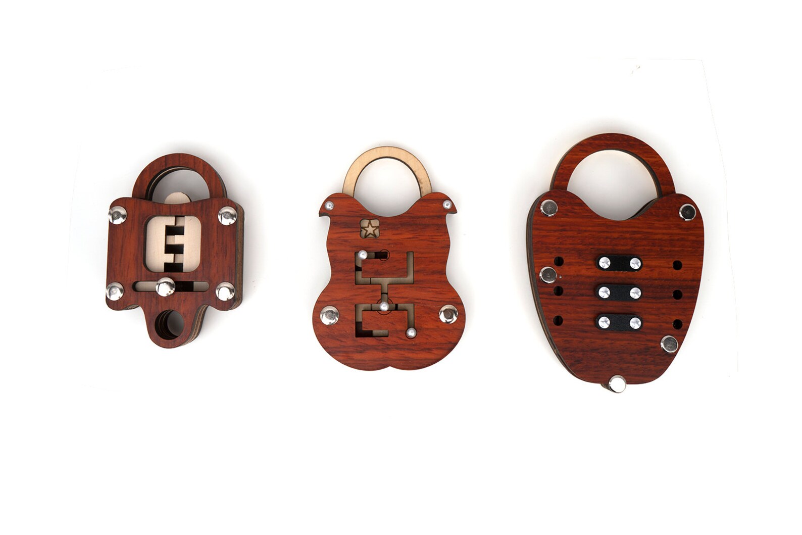 3 Escape Room Puzzle Locks Set 2 Trick Brain Teaser Puzzle Locks With Secret Opening, Constantin