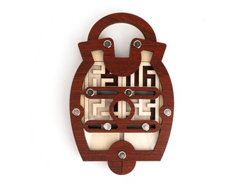 Escape Room Puzzle Lock #4 - brain teaser puzzle, mechanical maze puzzle, trick puzzle lock, Constantin Puzzle, gift for serious puzzlers