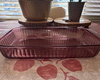 Vintage Pyrex Visions Cranberry 9x13 Glass Baking Dish