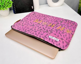 MacBook Sleeve 13-inch, vintage Kantha macbook Cover, gerecycled oud katoenen Quilt Multi Color Patchwork Laptop Sleeve, handgemaakte laptoptassen