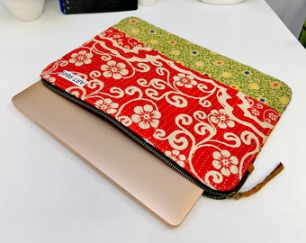 Macbook Sleeve 13-inches, vintage Kantha macbook Cover, recycled Old cotton Quilt Multi Color Patchwork Laptop Sleeve, handmade laptop bags