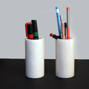 Marble Pencil Cup, Vintage Marble Pen cup, Handmade Pen holder, Office Desk Decor Set, Pencil Holder, Toothbrush Cup, Bathroom decor set
