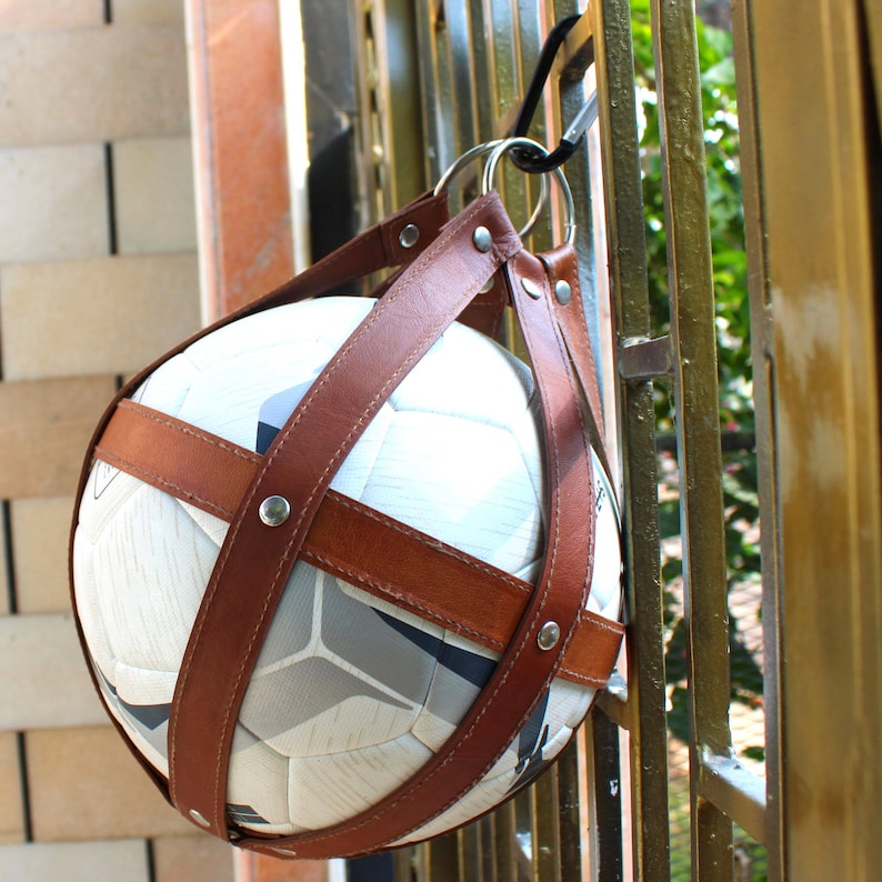 Genuine Leather Soccer Ball Holder Ball Carrying Harness Bag Etsy