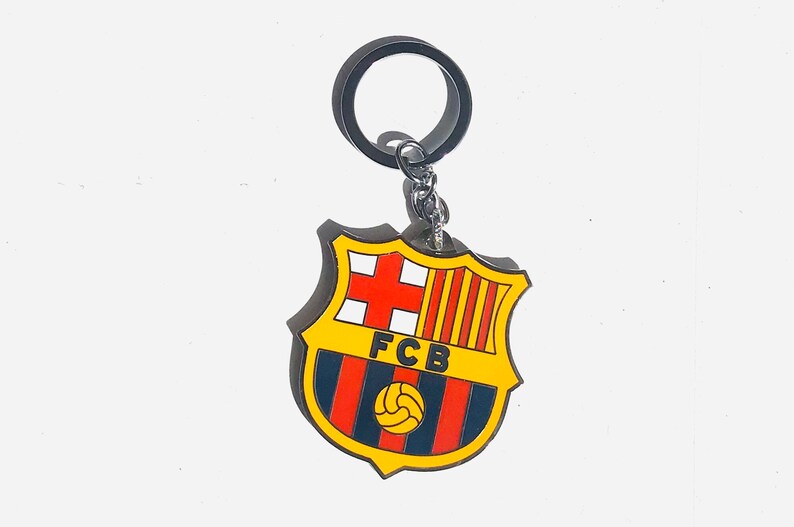 Fc barcelona Logo Soccer Keychain football Key rings Soccer Etsy