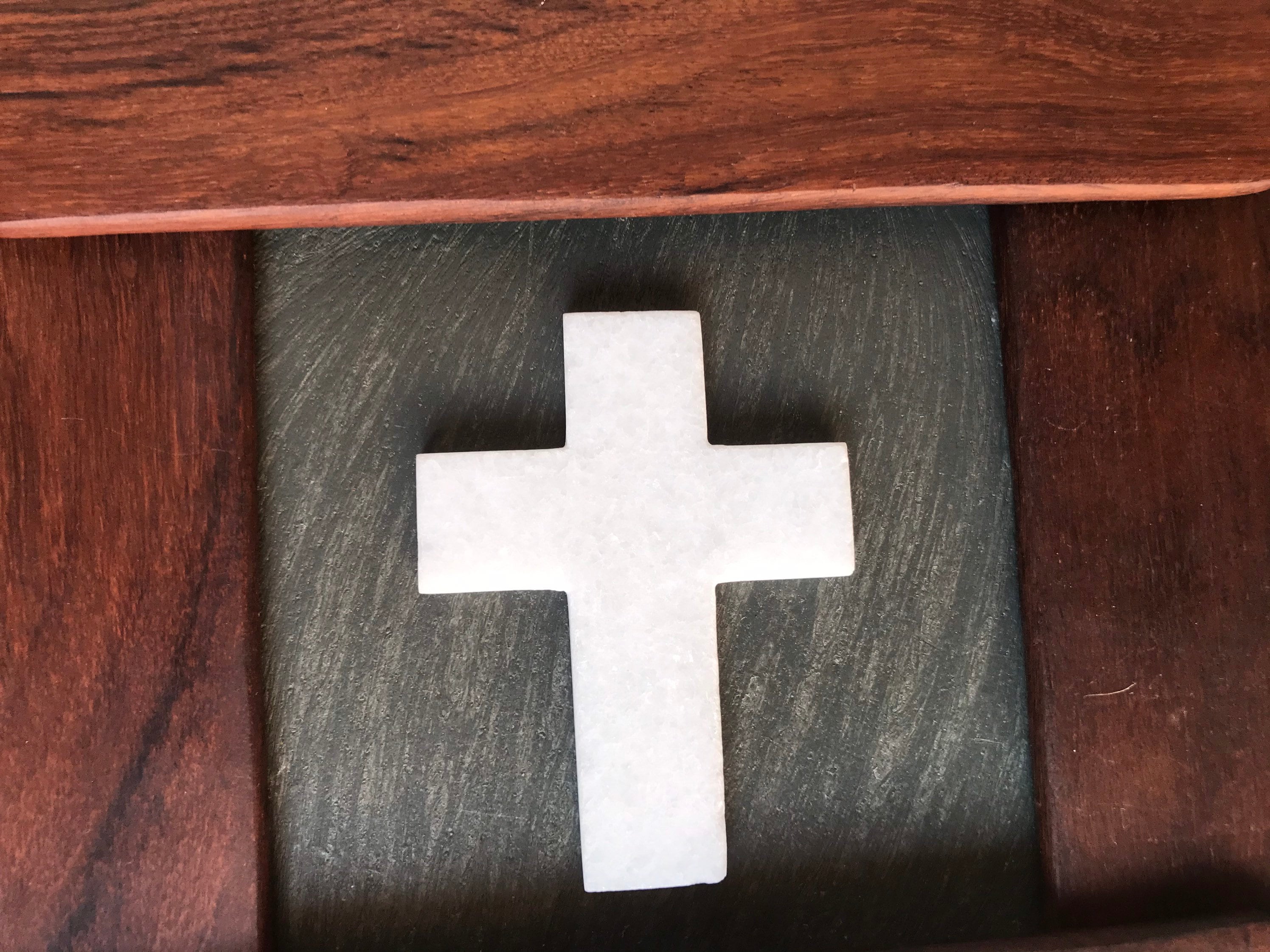 Handcrafted Marble Cross: Religious Gift, Home Decor (2.25