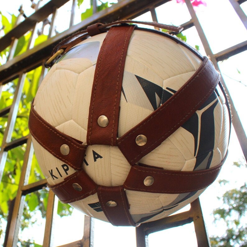 Genuine Leather Soccer Ball Holder Ball Carrying Harness Bag Etsy