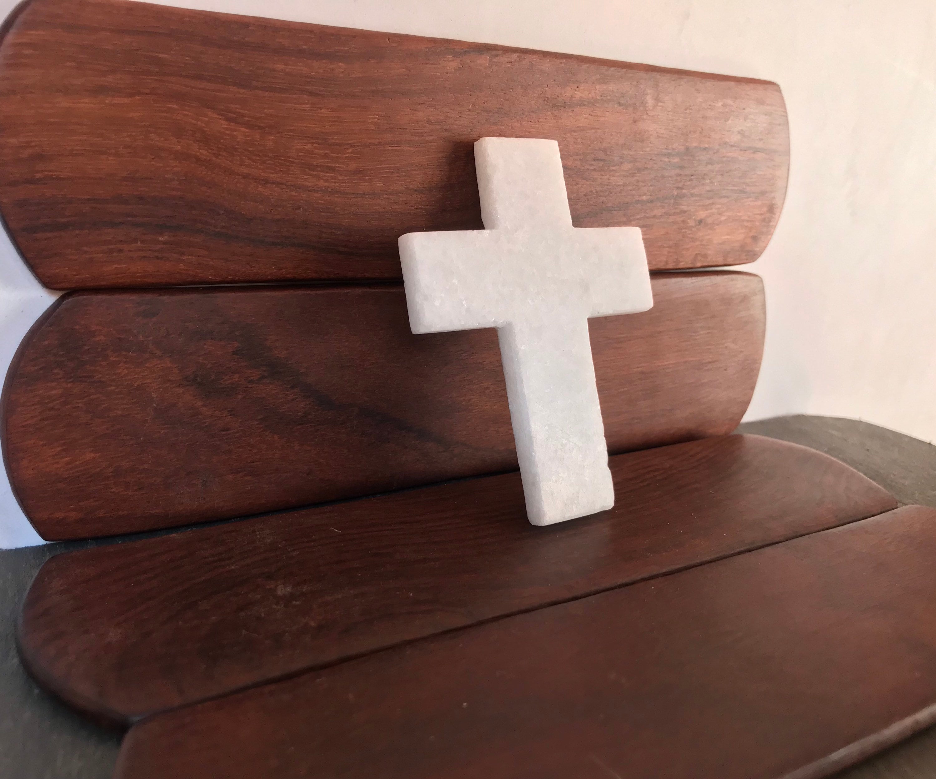 Handcrafted Marble Cross: Religious Gift, Home Decor (2.25