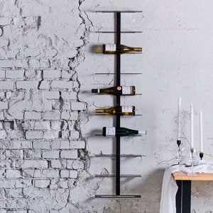 Metal Wine Rack Wine Storage Rack Wine Bottle Holder Wall Wine Rack Wall Wine Rack Wall Mount Rack Holds up to 6 or 10 Bottles image 1