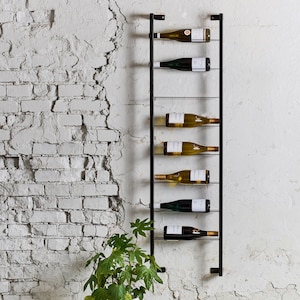 Metal Wine Display Rack Wall Mounted - Wine Cellar - Wine Display - Wine Storage - Wine Accessory - Handcrafted Metal - Wine Bottle Holder