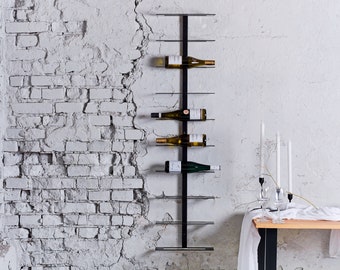 Metal Wine Rack - Wine Storage Rack - Wine Bottle Holder - Wall Wine Rack - Wall Wine Rack - Wall Mount Rack - Holds up to 6 or 10 Bottles