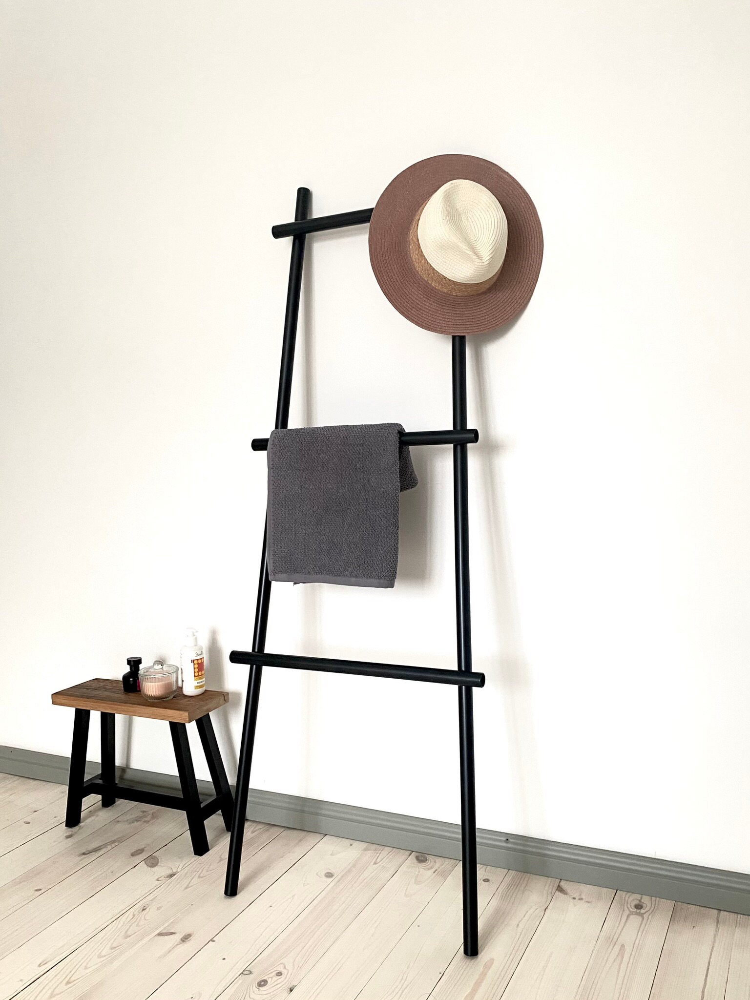 Industrial Design Metal Towel Rack Unique 3 Step Rack With - Etsy