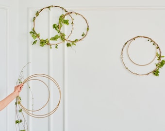 SET of 3 Metal Gold Hoops for Crafting, Wedding Decor