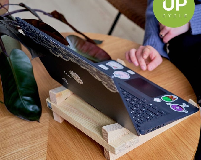 Wood Laptop Stand - Wooden Computer Stand - Computer Holder - Office Desk Accessory - Macbook Holder - Laptop Stand for Desk - Sold Per One
