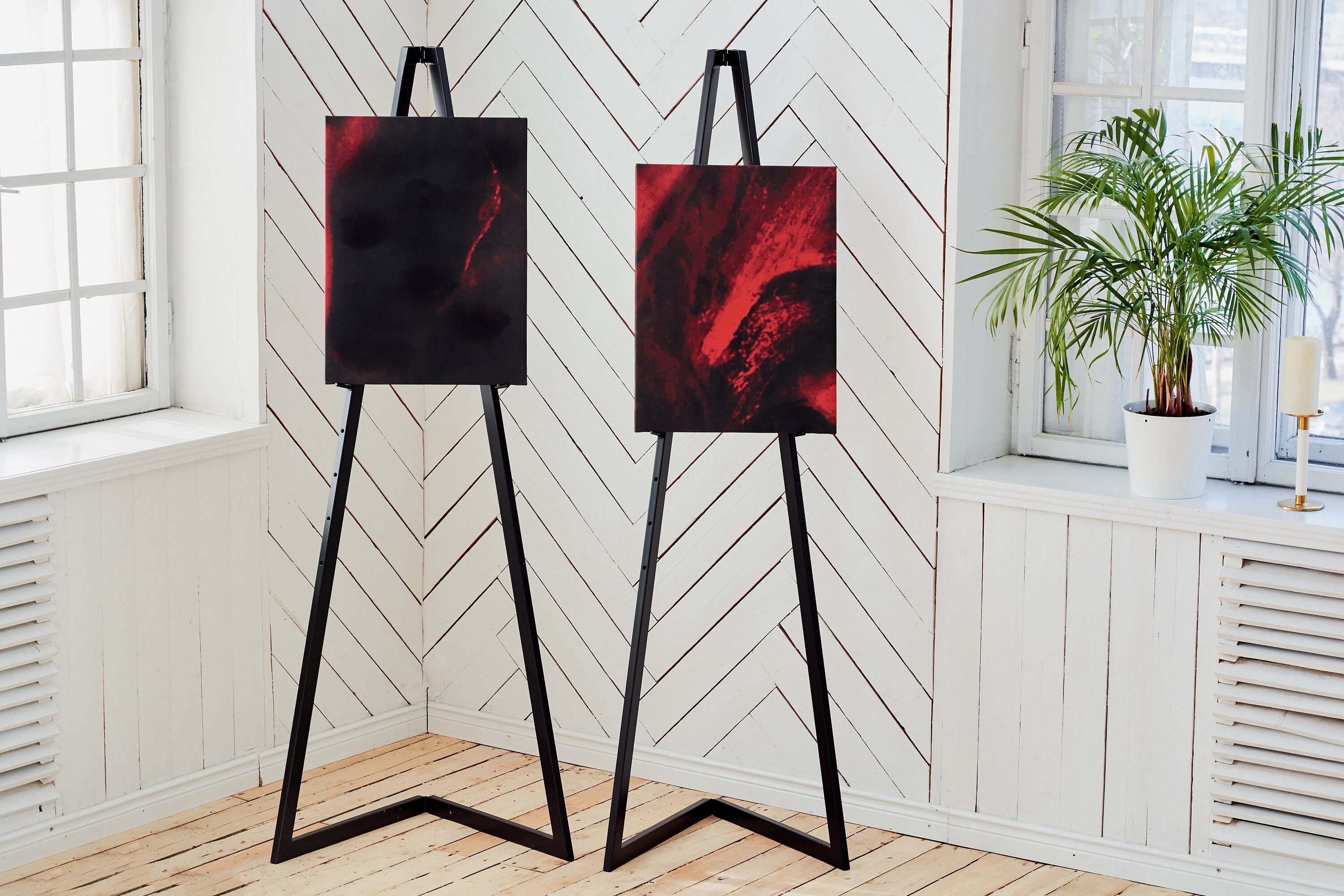 Metal Floor Easel Modern Painting Stand With Adjustable Pegs Stand for  Artists Wedding Sign Easel Decorative Easel Welcome Stand 