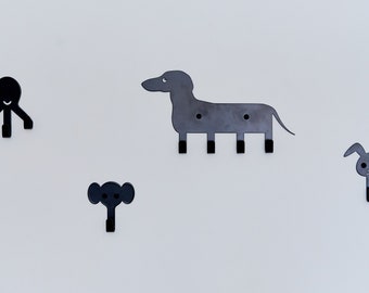 Metal Kids Wall Hooks - Kids Coat Hangers - Animal Wall Hooks - Fun Coat Rack For Entryway and Kid's Room - Wall Mounted Rack - Wall Hangers