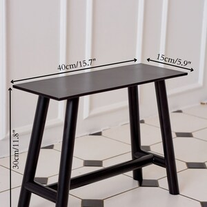 Escabeau en métal Tabouret compact et durable pour enfants Décoration de salle de bain Petit escabeau pour la cuisine Aide de cuisine Noir image 2