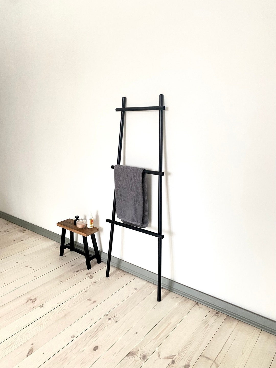 Industrial Design Metal Towel Rack Unique 3 Step Rack With - Etsy