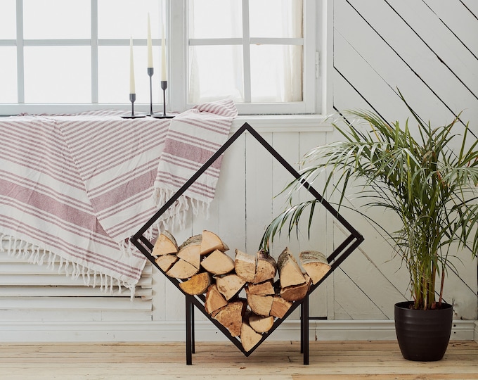 Rhombus Firewood Rack - Black