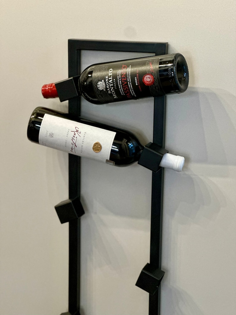 Metal Wall Mount Wine Rack Wine Storage Rack Wine Holder Wine Bottle Holder Steel Wine Rack Wine Stand Housewarming Gift image 4