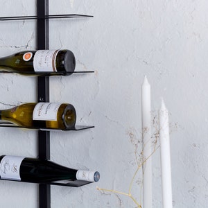 Metal Wine Rack Wine Storage Rack Wine Bottle Holder Wall Wine Rack Wall Wine Rack Wall Mount Rack Holds up to 6 or 10 Bottles image 3